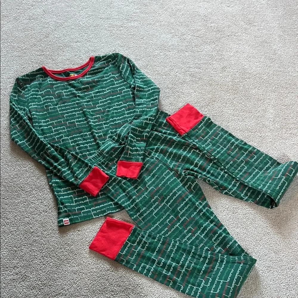 Cozy Lego Green and Red Kids Pajamas - Picture 1 of 5